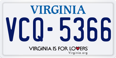 VA license plate VCQ5366