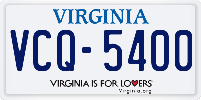 VA license plate VCQ5400
