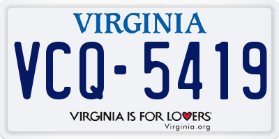 VA license plate VCQ5419