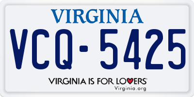 VA license plate VCQ5425