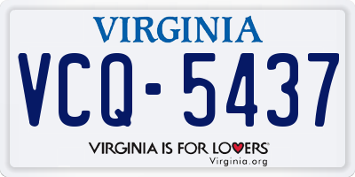 VA license plate VCQ5437