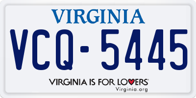 VA license plate VCQ5445