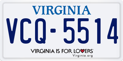 VA license plate VCQ5514