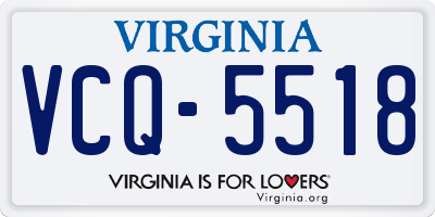 VA license plate VCQ5518