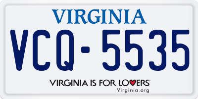 VA license plate VCQ5535