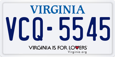 VA license plate VCQ5545