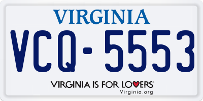 VA license plate VCQ5553