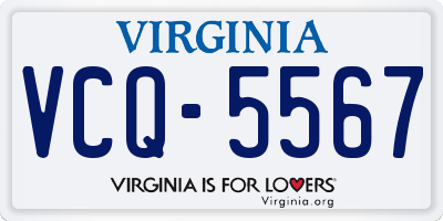 VA license plate VCQ5567
