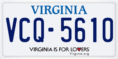 VA license plate VCQ5610