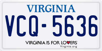VA license plate VCQ5636