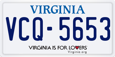 VA license plate VCQ5653