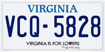 VA license plate VCQ5828