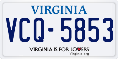 VA license plate VCQ5853