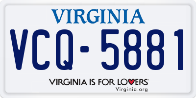 VA license plate VCQ5881