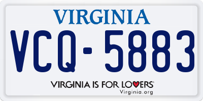 VA license plate VCQ5883