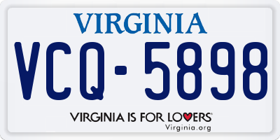 VA license plate VCQ5898