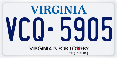 VA license plate VCQ5905