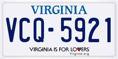 VA license plate VCQ5921