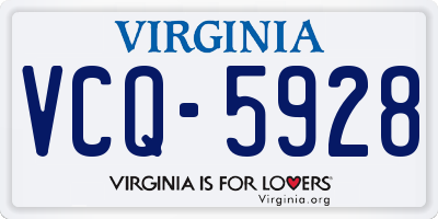 VA license plate VCQ5928