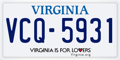 VA license plate VCQ5931