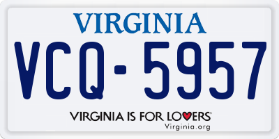 VA license plate VCQ5957