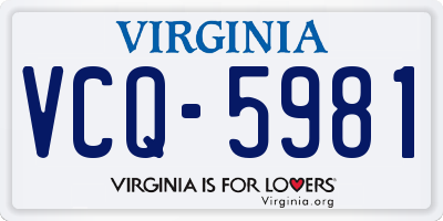 VA license plate VCQ5981