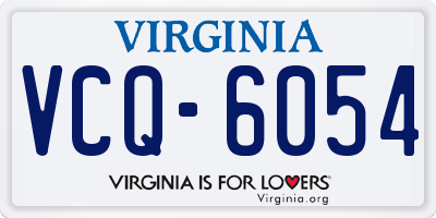 VA license plate VCQ6054