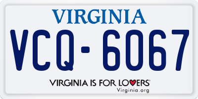 VA license plate VCQ6067