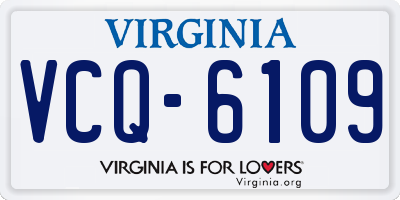 VA license plate VCQ6109