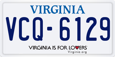 VA license plate VCQ6129