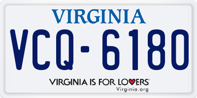 VA license plate VCQ6180