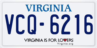 VA license plate VCQ6216