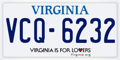 VA license plate VCQ6232