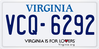 VA license plate VCQ6292