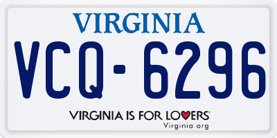 VA license plate VCQ6296