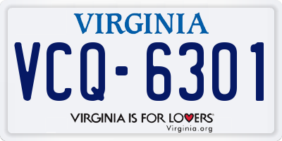 VA license plate VCQ6301
