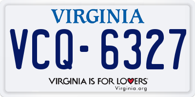 VA license plate VCQ6327