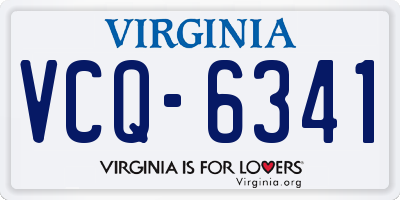 VA license plate VCQ6341