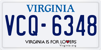 VA license plate VCQ6348