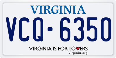 VA license plate VCQ6350