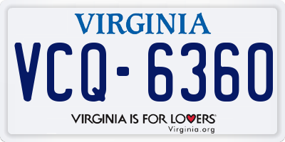 VA license plate VCQ6360