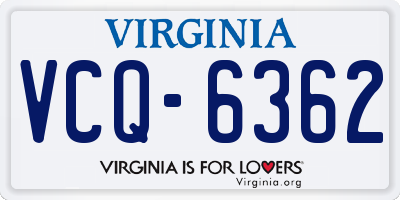 VA license plate VCQ6362