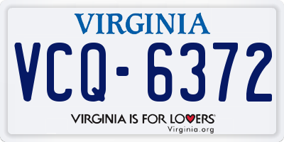 VA license plate VCQ6372