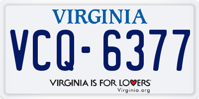 VA license plate VCQ6377