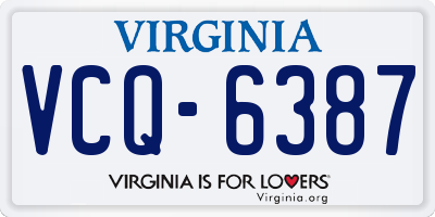 VA license plate VCQ6387