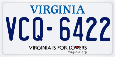 VA license plate VCQ6422