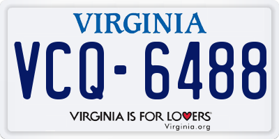 VA license plate VCQ6488