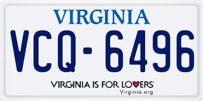 VA license plate VCQ6496