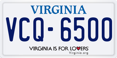 VA license plate VCQ6500