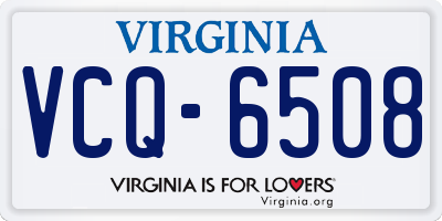 VA license plate VCQ6508
